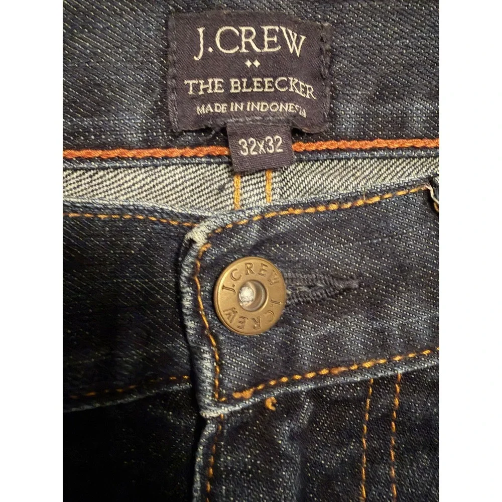 J.Crew The Bleecker Mens Dark Wash Straight Leg Denim Jeans 32x32 Blue
